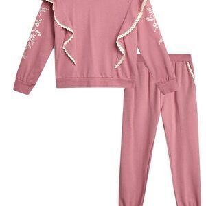 Jessica Simpson Dusty Rose Lounge Top with Feather Tag